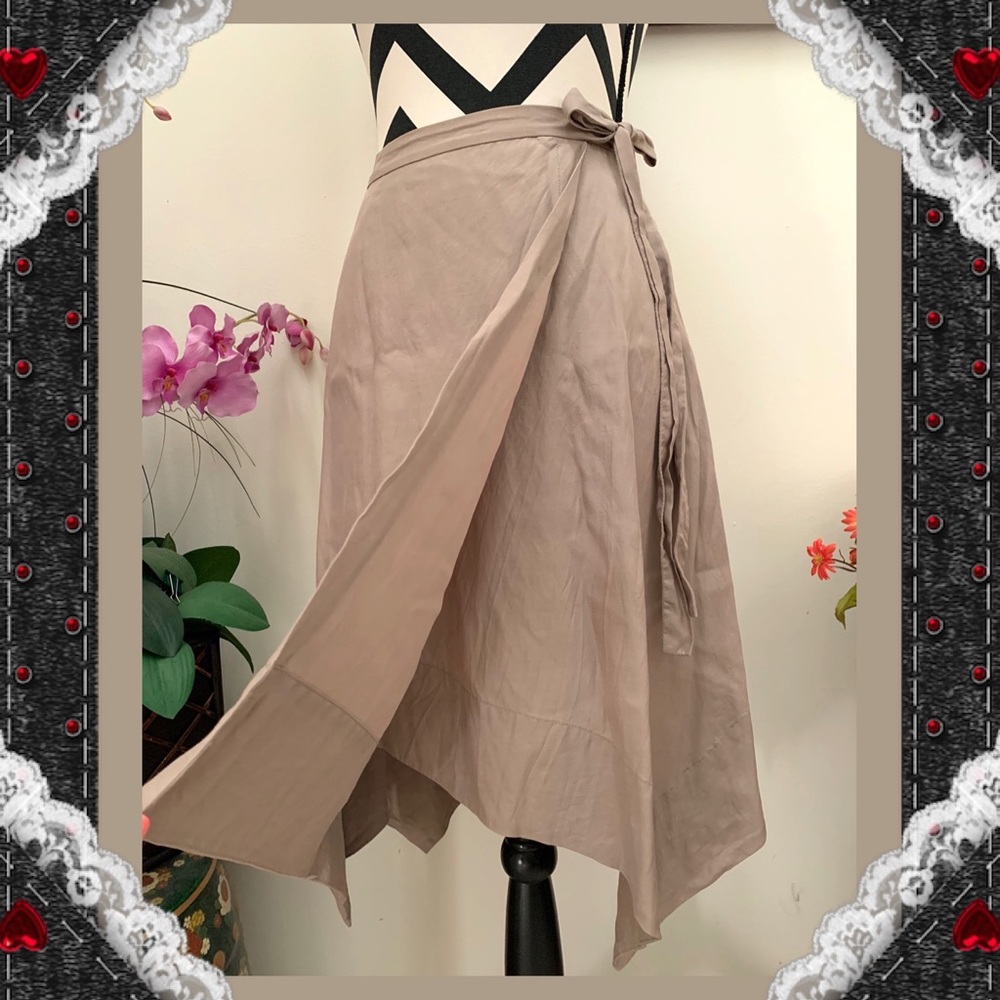BCBGMaxazria Cotton Wrap Asymmetrical Skirt